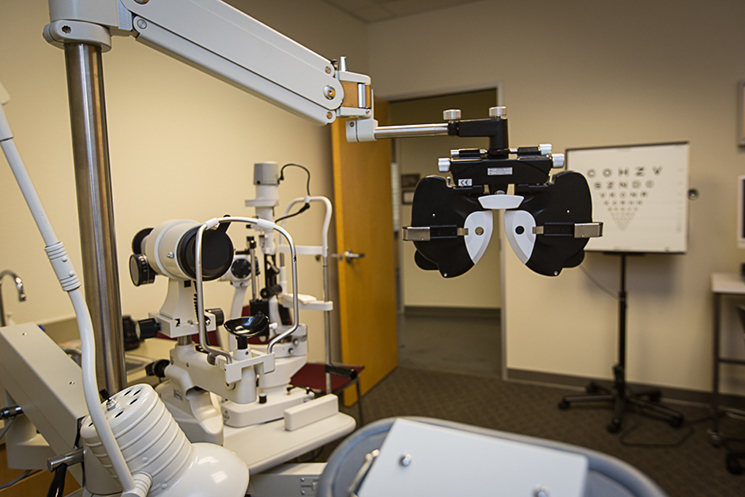 an image of the Low Vision Clinic exam room chair