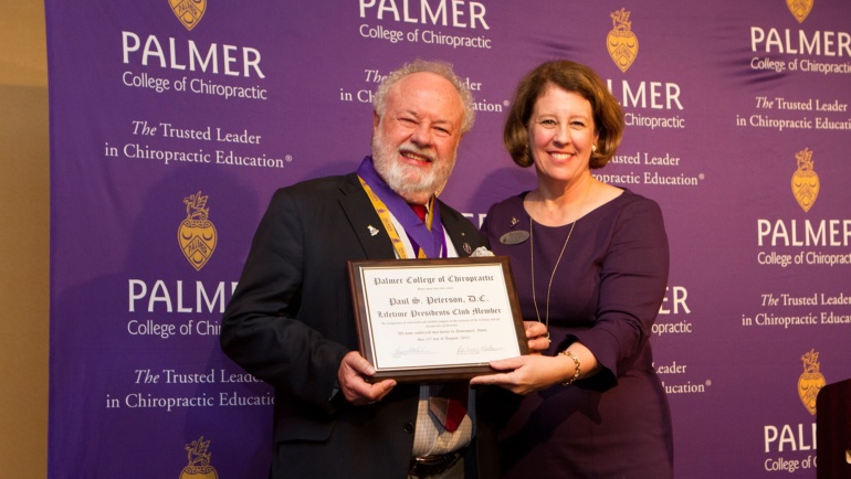 Society for the Blind Board Member Dr. Paul Peterson receives Lifetime Achievement Award from Palmer College of Chiropractic