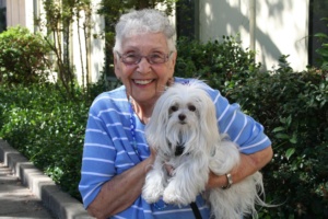 Carol Anapolsky and her support animal Zoe