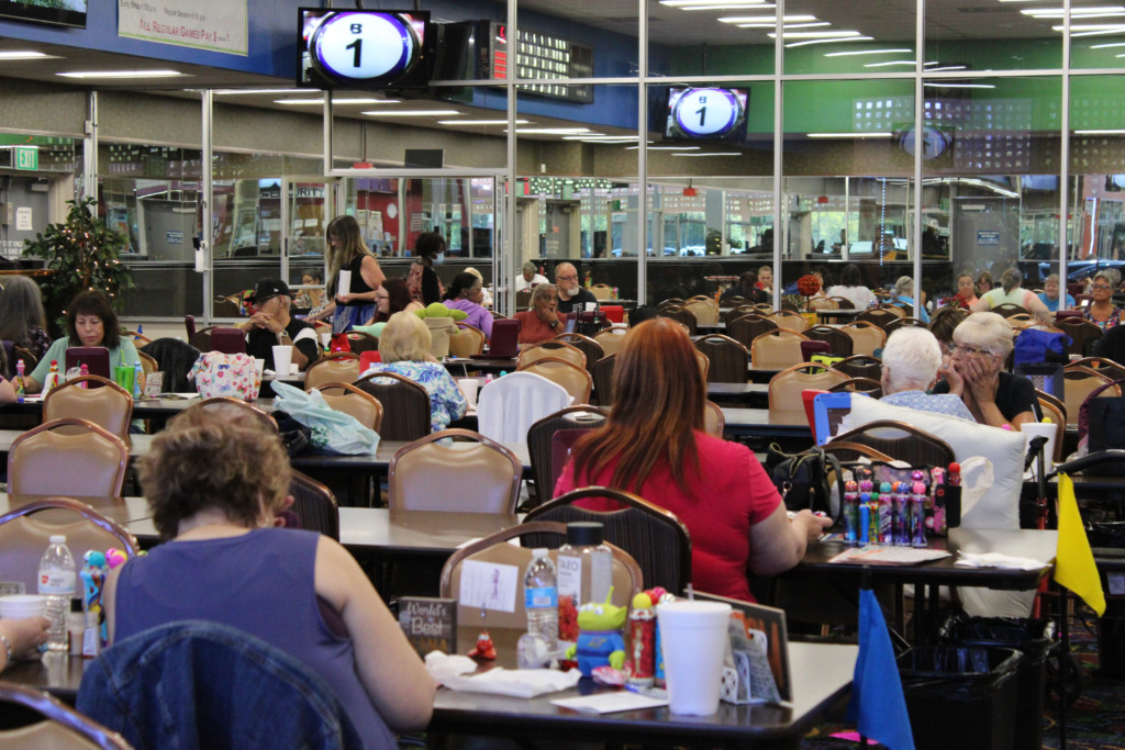 Photo of bingo players at the Grand Oaks bingo hall