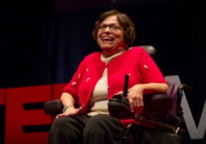 Photo of Judy Heumann during one of her TedTalks